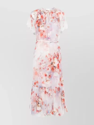 Zimmermann Flutter Midi Dress Crush In Red