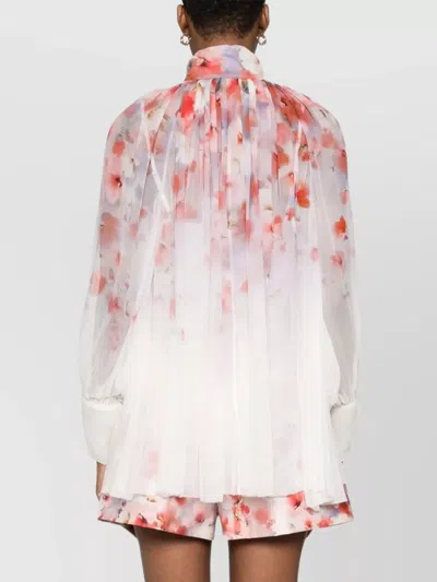 Zimmermann Crush Printed Viscose Shirt In Pink