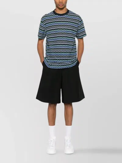 Missoni Chevron Zigzag Crew Neck T-shirt In Blue