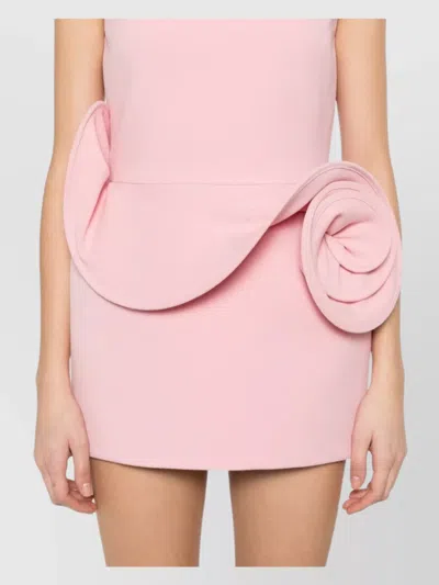 Magda Butrym Boat Neck Floral Applique Dress In Pink