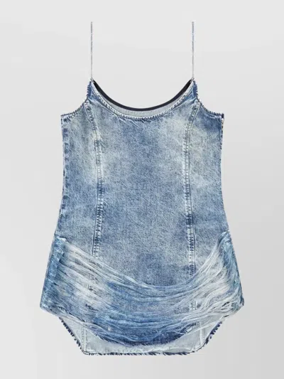 Diesel Sleek Fitted Dress With Gathered Hem Detail In Blue