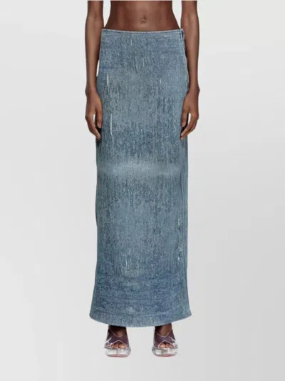 Diesel Skirt In Ultra-destroyed Jacquard Denim