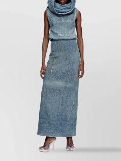 Diesel Skirt In Ultra-destroyed Jacquard Denim