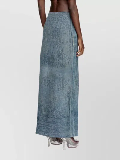 Diesel Skirt In Ultra-destroyed Jacquard Denim