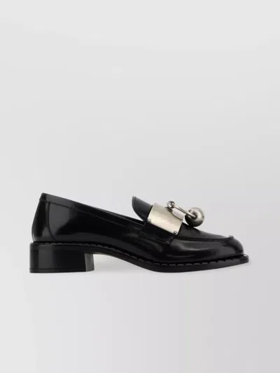 Prada Brushed Leather Loafers In Black