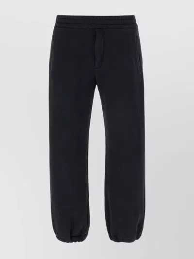 Alexander Mcqueen Cotton Joggers With Elastic Cuffs And Waistband In Black