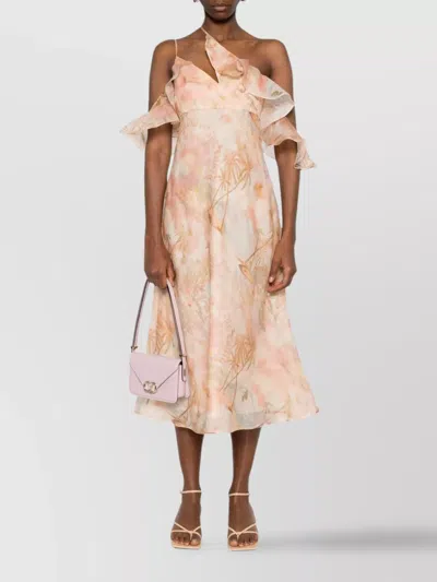 Zimmermann Illuminate Flutter Printed Dress In Neutral