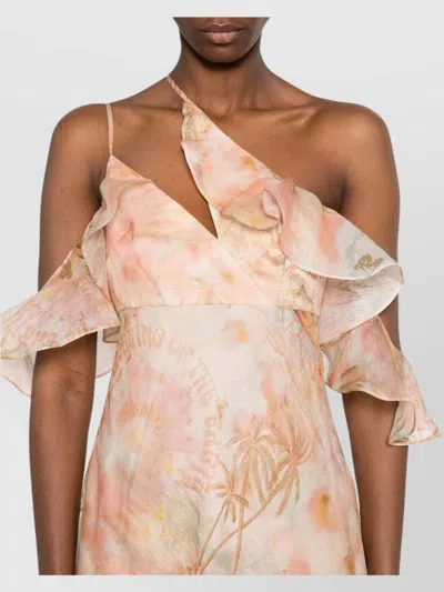 Zimmermann Illuminate Flutter Printed Dress In Neutral