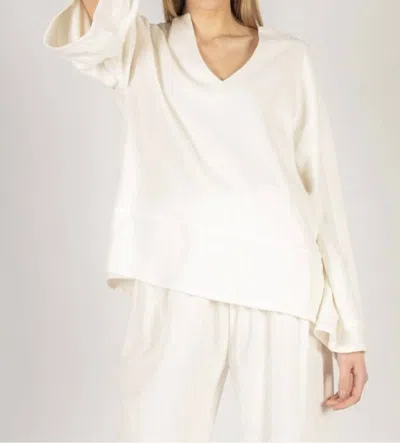 Before You Collection Linen Sweater Top In Ivory In Multi