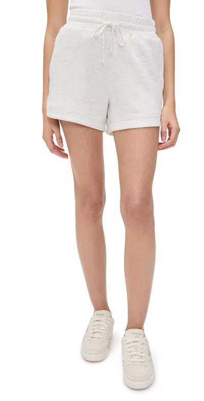 Varley Ollie High Waist Sweat Shorts In Ivory Marl