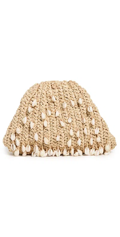 Maria La Rosa Shell Mini Game Clutch Natural In Natural