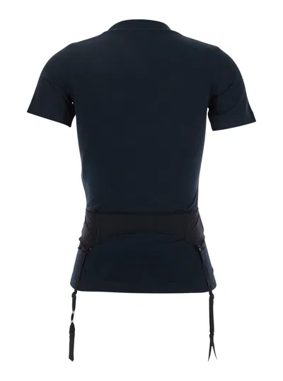 Balenciaga Women Black Crewneck T-shirt With Underwear Detail On The Waist In Cotton Woman In Black