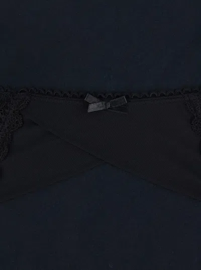 Balenciaga Women Black Crewneck T-shirt With Underwear Detail On The Waist In Cotton Woman In Black