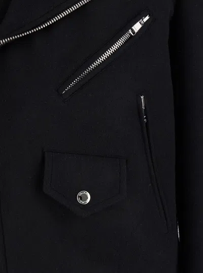 Balmain Wool Felt Biker Jacket In In Black