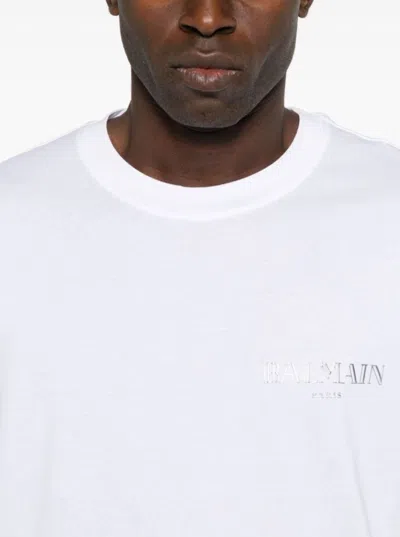 Balmain Vintage Gel-logo T-shirt In White
