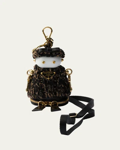 Prada Lily Sweater Robot Bag Charm In F0782 Nero Cammello