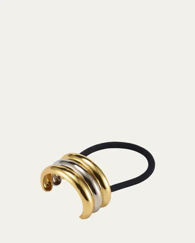 Lelet Ny Glossy Triple Arch Petite Cuff Ponytail Holder In Mixed Metal
