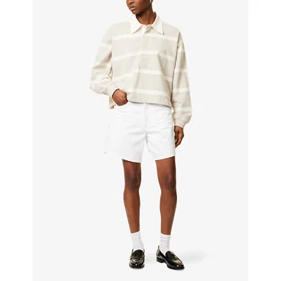 Citizen Of Humanity Marlow Distressed Organic Denim Shorts In White