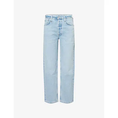 Citizen Of Humanity Womens Saloon (lt Indigo) Delfina High-rise Wide-leg Denim Jeans