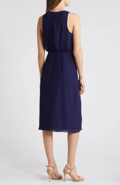 Sam Edelman Blouson Bodice Midi Dress In Blue