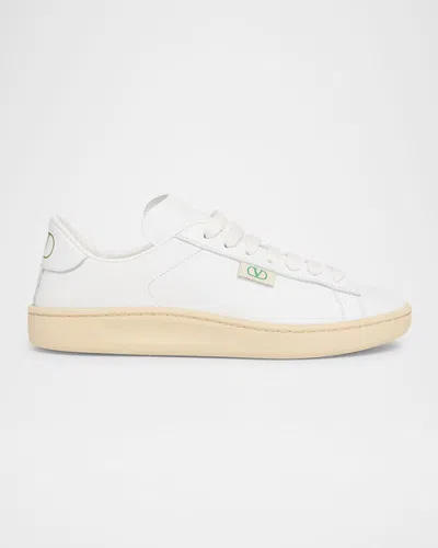 Valentino Royco Sneakers In Du2 Bianco/green Briar/bianco