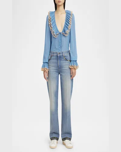 Valentino Royco Sneakers In Du2 Bianco/green Briar/bianco