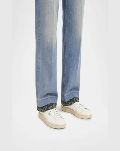 Valentino Royco Sneakers In Du2 Bianco/green Briar/bianco