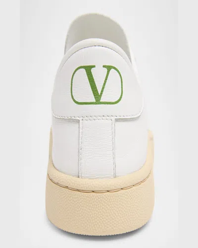 Valentino Royco Sneakers In Du2 Bianco/green Briar/bianco