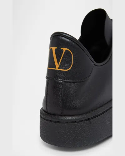 Valentino Garavani Calfskin Leather Sneaker In Black