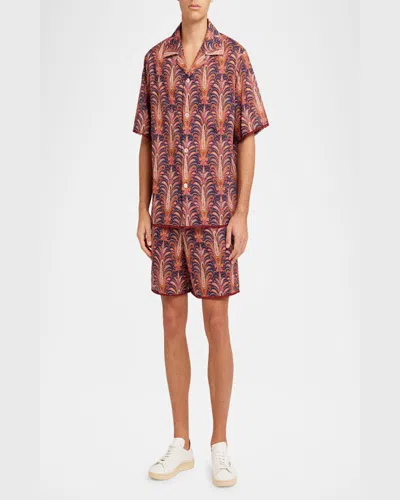 Valentino Garavani Men's Royco V Logo Calfskin Low-top Sneakers In White