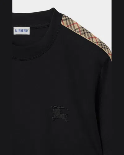Burberry Ekd T-shirt With Check-inserts In Black