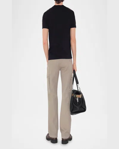 Burberry Ekd T-shirt With Check-inserts In Black