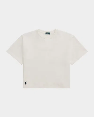 Polo Ralph Lauren Cotton Jersey Cropped Crewneck Tee In White