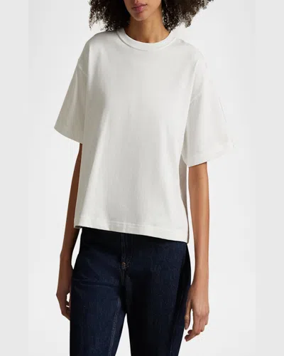 Polo Ralph Lauren Cotton Jersey Cropped Crewneck Tee In White