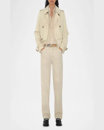 Burberry Reversible Check Belt In Sand Check Black