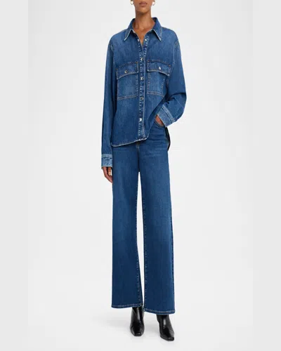 Frame Le Slim Palazzo Jeans In Blue