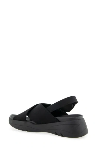 Aerosoles Harlow Platform Sandal In Black Gabardine Fabric