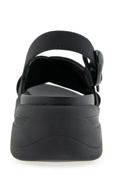 Aerosoles Harlow Platform Sandal In Black Gabardine Fabric