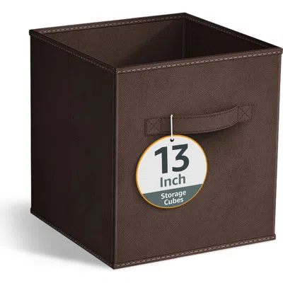 Sorbus Large Collapsible Storage Cube In Chocolate