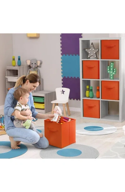 Sorbus Large Collapsible Storage Cube In Orange