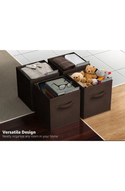 Sorbus Large Collapsible Storage Cube In Chocolate