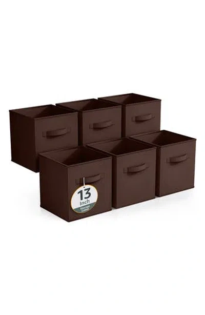 Sorbus 6-pack Collapsible Storage Cube In Chocolate