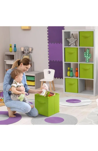 Sorbus Large Collapsible Storage Cube In Green
