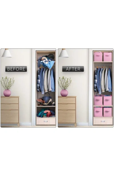 Sorbus Large Collapsible Storage Cube In Pastel Pink