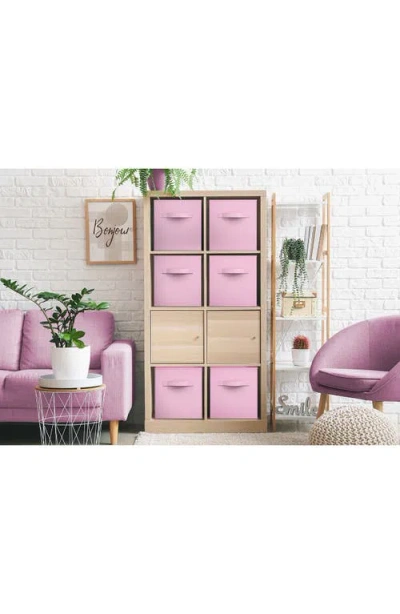 Sorbus Large Collapsible Storage Cube In Pastel Pink