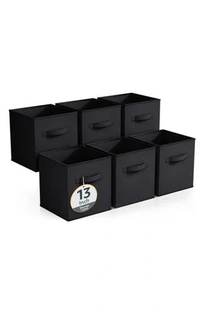 Sorbus 13in 6 Pack Fabric Storage Cubes In Black