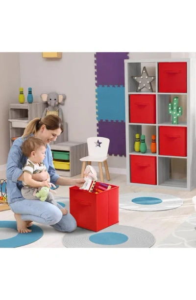 Sorbus Large Collapsible Storage Cube In Red