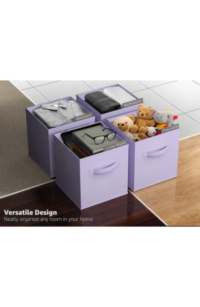 Sorbus Large Collapsible Storage Cube In Pastel Purple