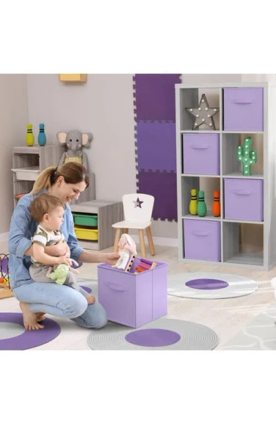 Sorbus Large Collapsible Storage Cube In Pastel Purple