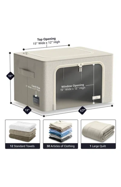 Sorbus Storage Bins With Metal Frame In Beige